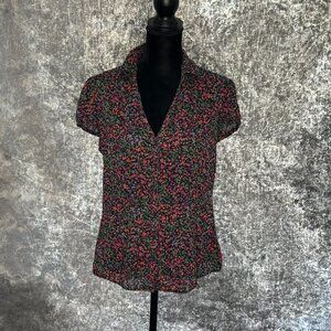 Casual Floral button up Shirt/Top~ size Medium